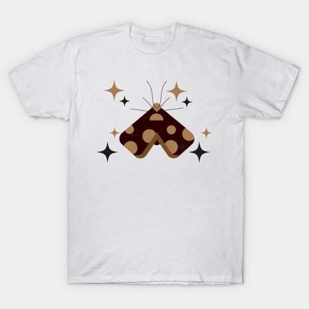 moth insect with stars illustration, ,moth insect, with stars ,illustration, vintage, horror, insects, flying insects, moth stars and moon, moth stars, T-Shirt by zaiynabhw